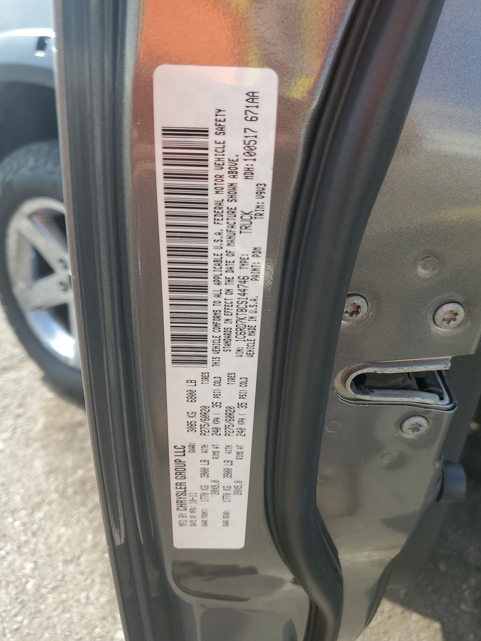 1C6RD7KT8CS144746 2012 Dodge Ram 1500 St