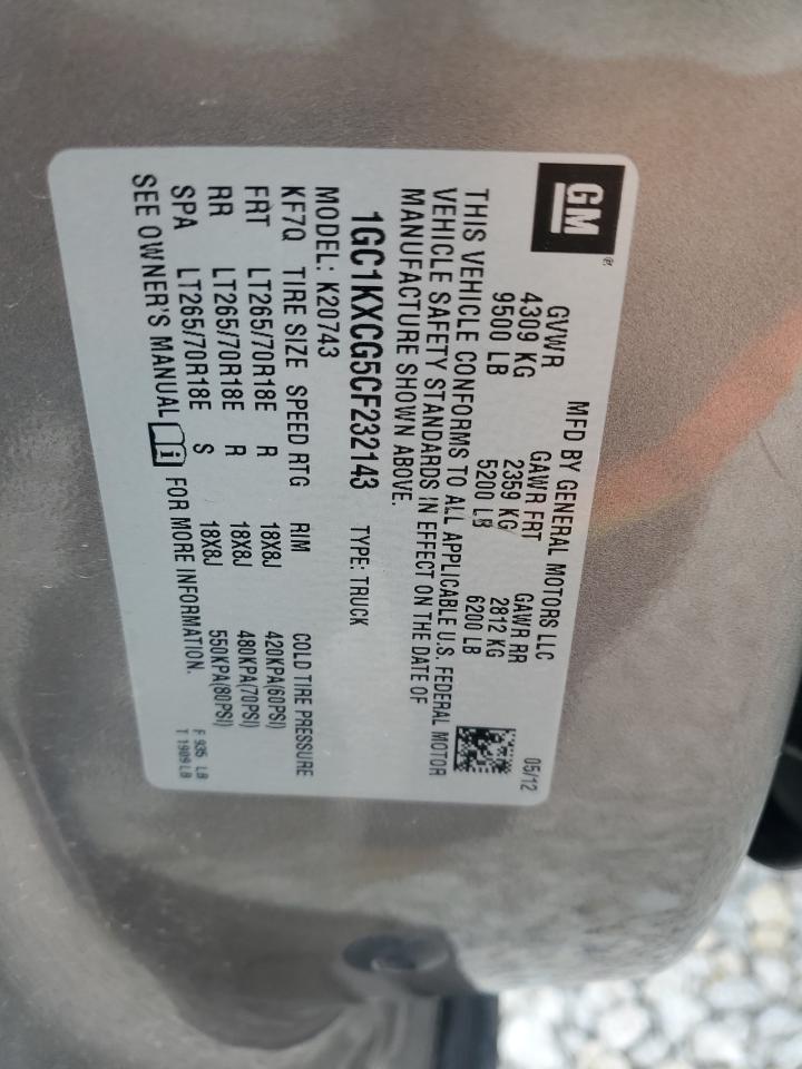 2012 Chevrolet Silverado K2500 Heavy Duty Lt VIN: 1GC1KXCG5CF232143 Lot: 58008784