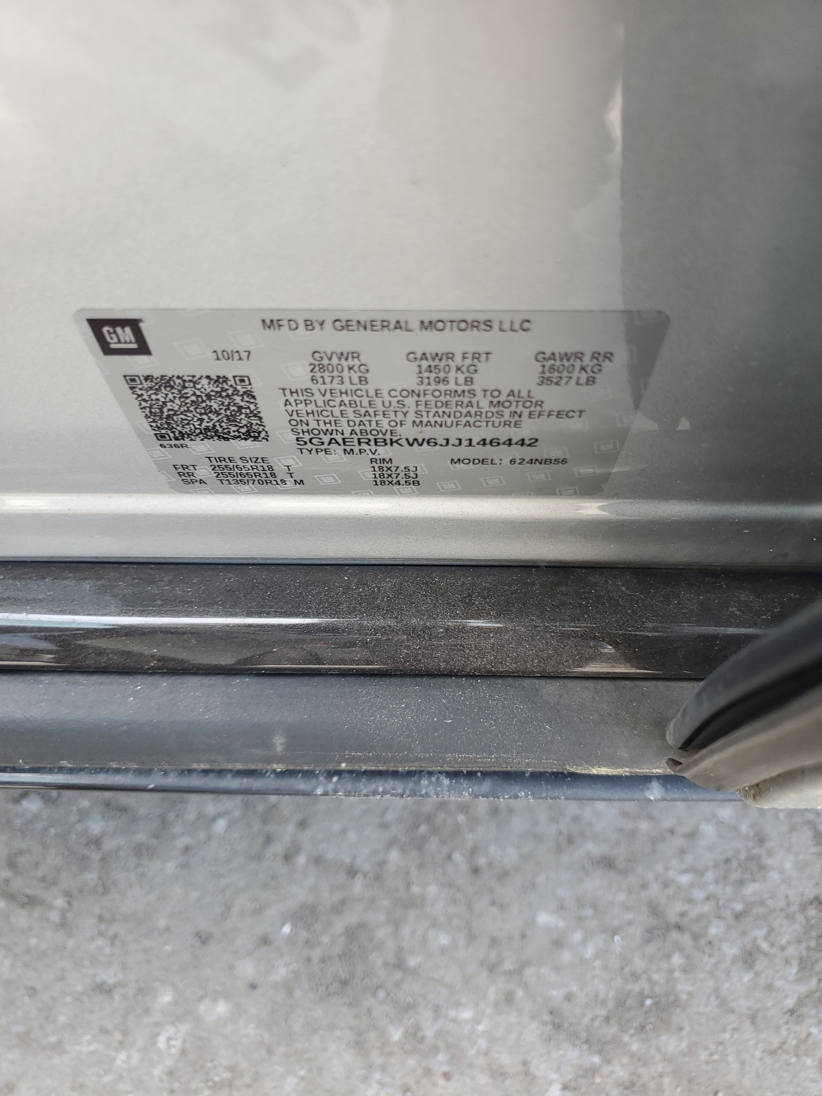 5GAERBKW6JJ146442 2018 Buick Enclave Essence