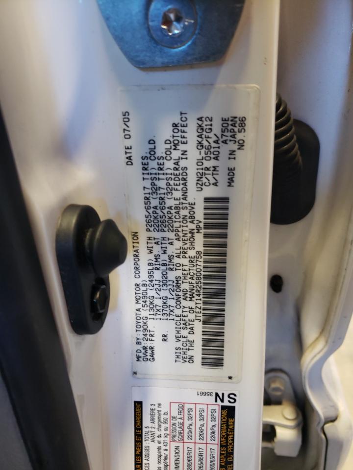 2005 Toyota 4Runner Sr5 VIN: JTEZT14R258007758 Lot: 60590934