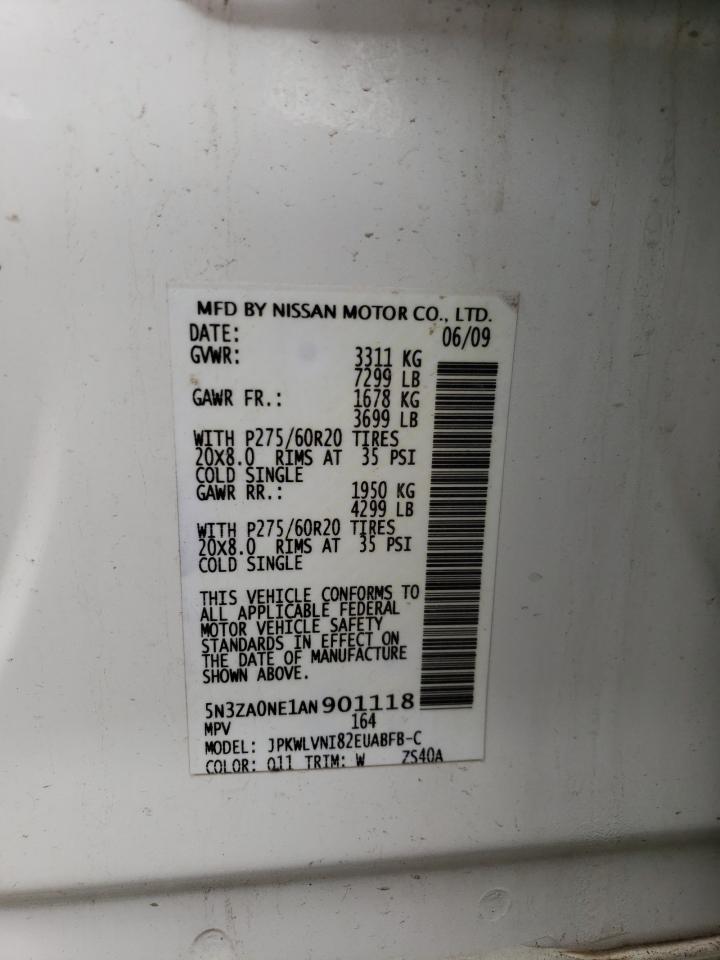 2010 Infiniti Qx56 VIN: 5N3ZA0NE1AN901118 Lot: 60054644