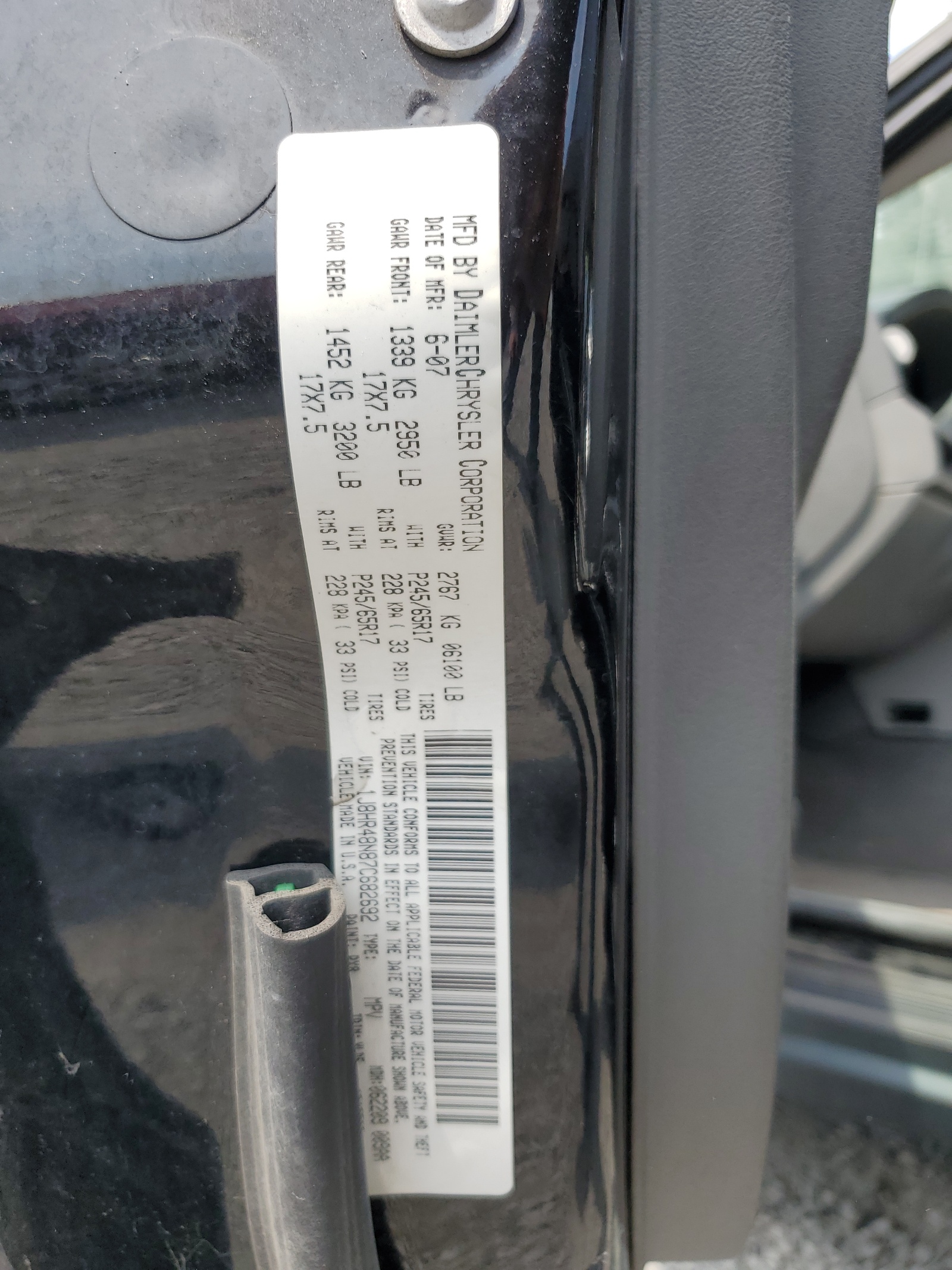 1J8HR48N87C682692 2007 Jeep Grand Cherokee Laredo