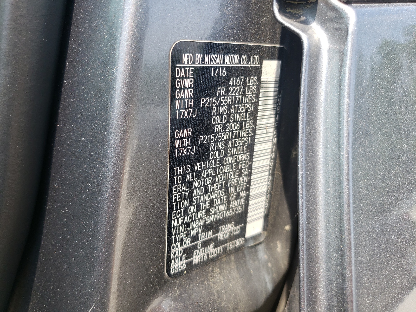 JN8AF5MV9GT657351 2016 Nissan Juke S