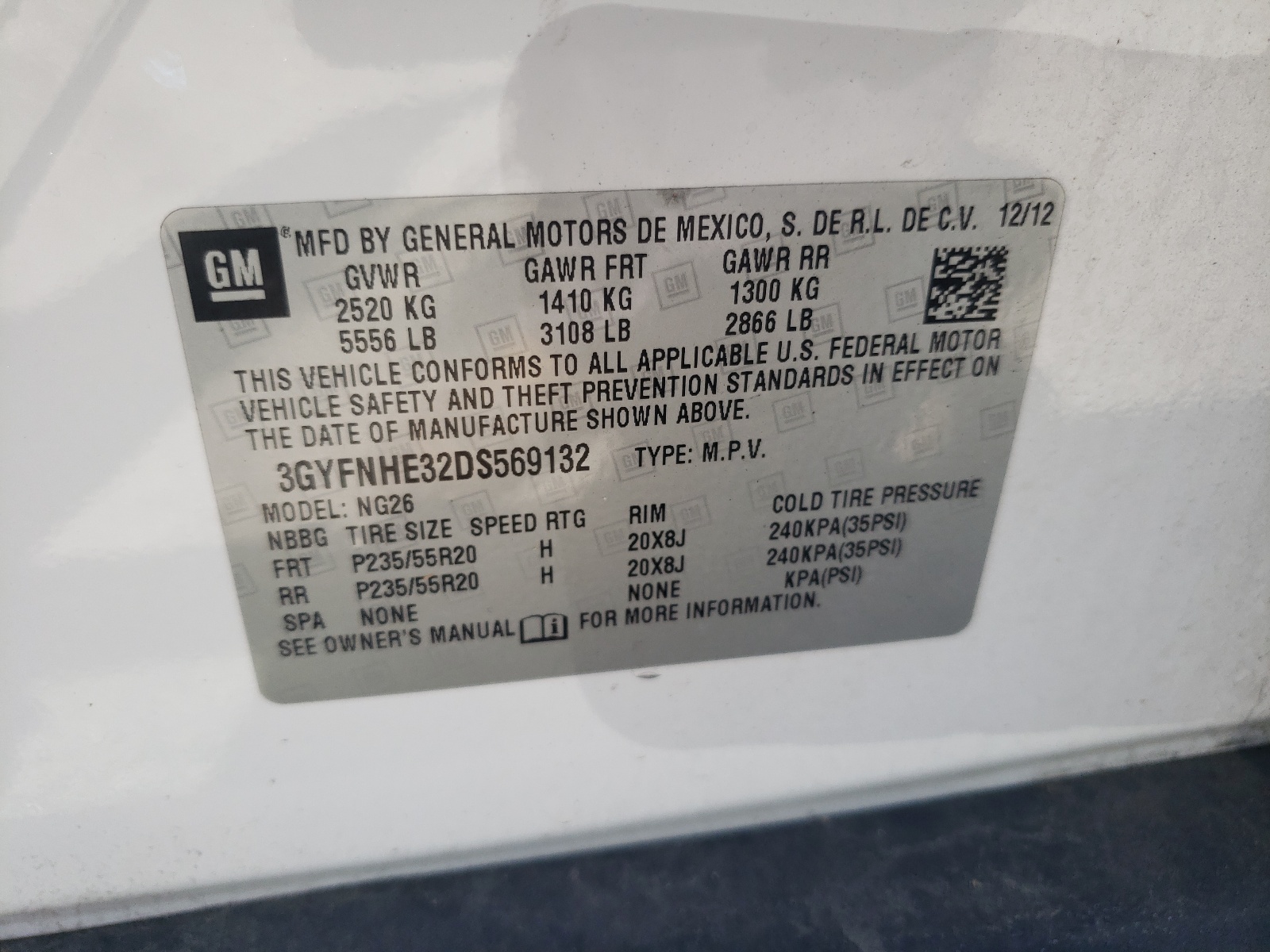 3GYFNHE32DS569132 2013 Cadillac Srx Performance Collection