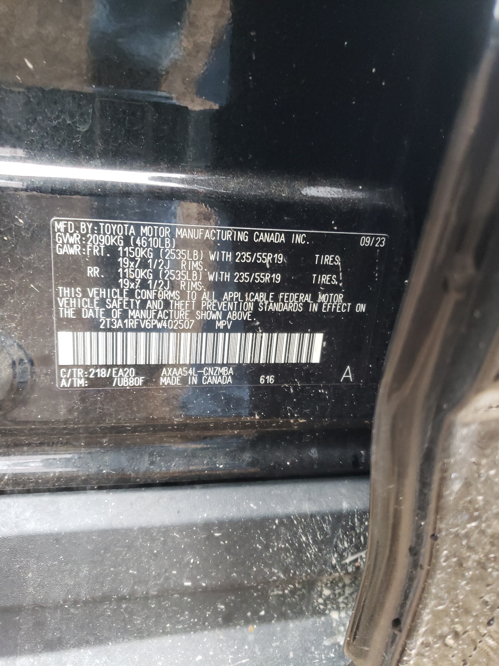 2T3A1RFV6PW402507 2023 Toyota Rav4 Xle Premium