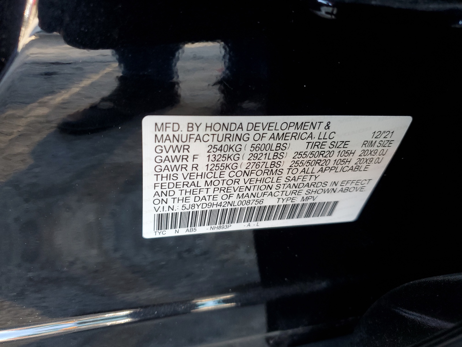 5J8YD9H42NL008756 2022 Acura Mdx Technology