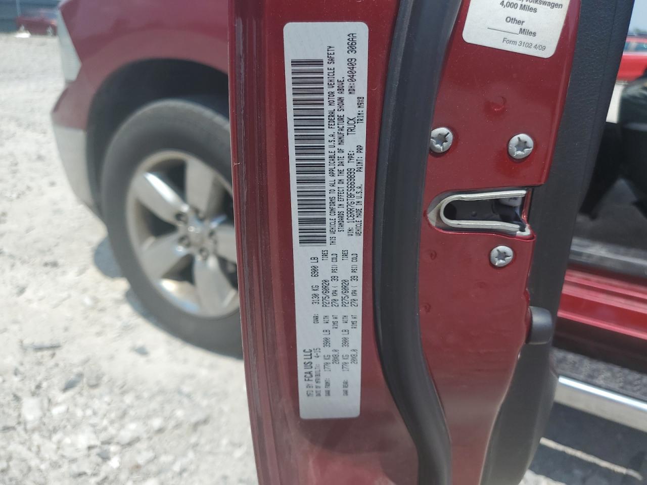 2015 Ram 1500 Slt VIN: 1C6RR7GT8FS669899 Lot: 60221934