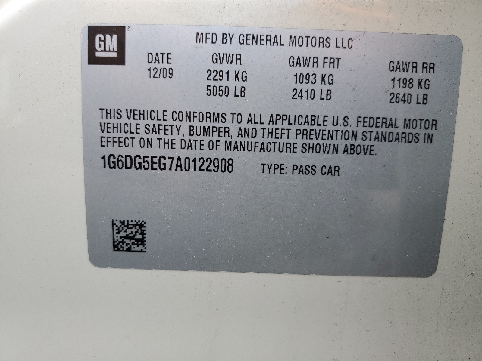 1G6DG5EG7A0122908 2010 Cadillac Cts Luxury Collection