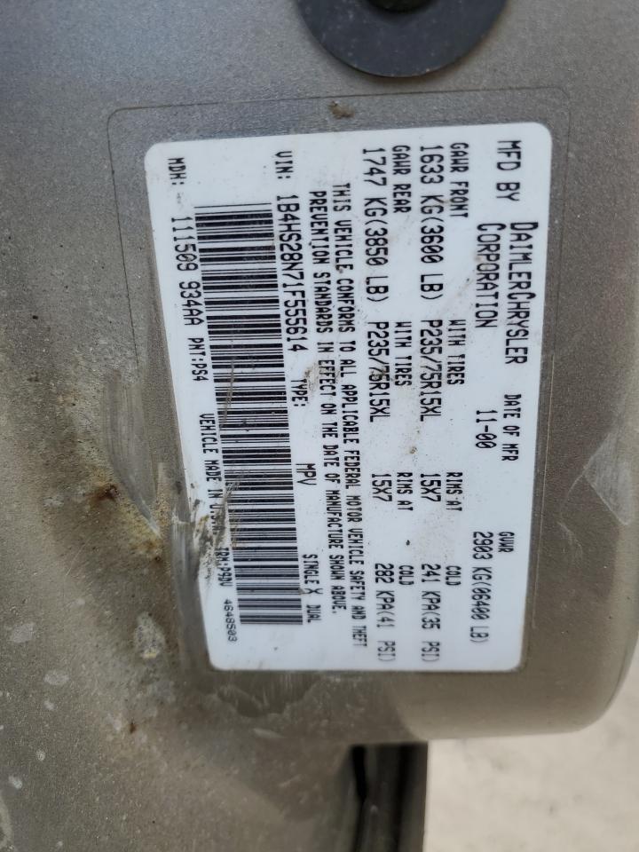 2001 Dodge Durango VIN: 1B4HS28N71F555614 Lot: 57291934