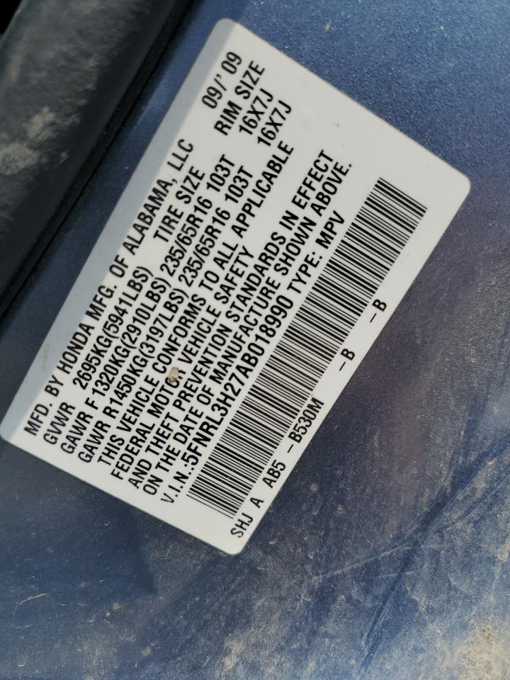 2010 Honda Odyssey Lx VIN: 5FNRL3H27AB018990 Lot: 59264184