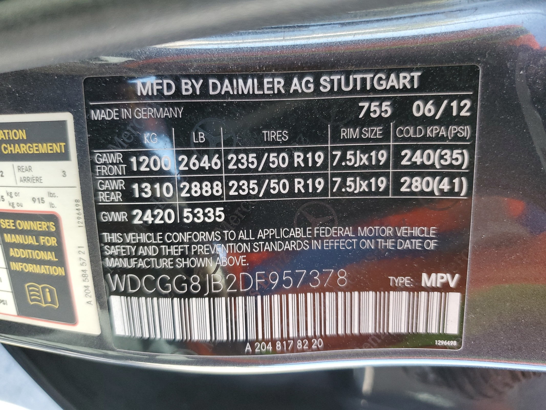 WDCGG8JB2DF957378 2013 Mercedes-Benz Glk 350 4Matic