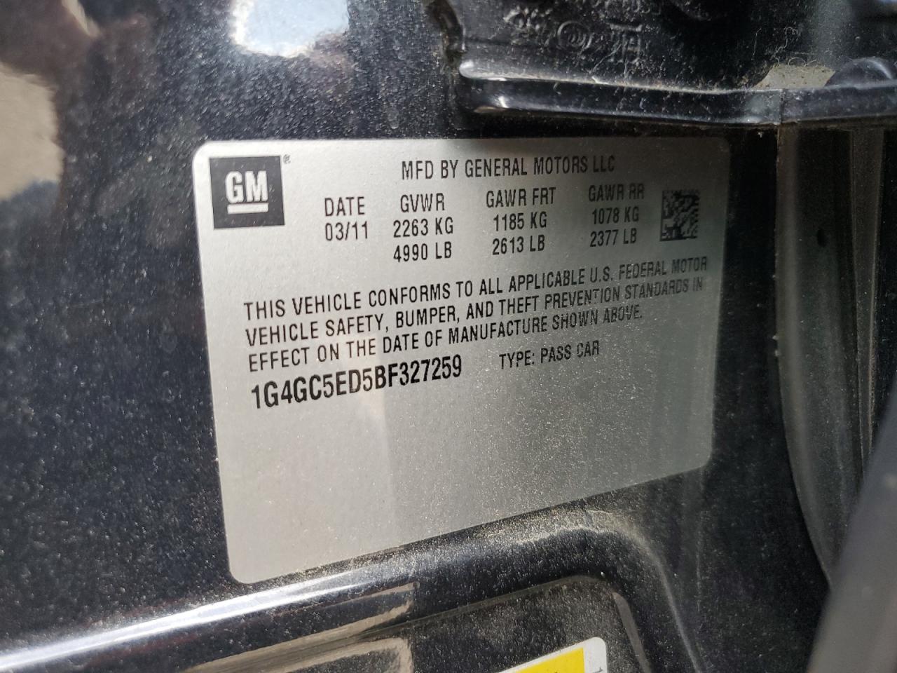 2011 Buick Lacrosse Cxl VIN: 1G4GC5ED5BF327259 Lot: 59648664