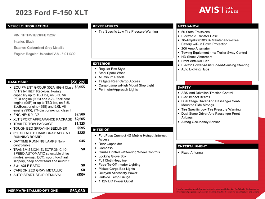 1FTFW1E53PFB75207 2023 Ford F150 Supercrew