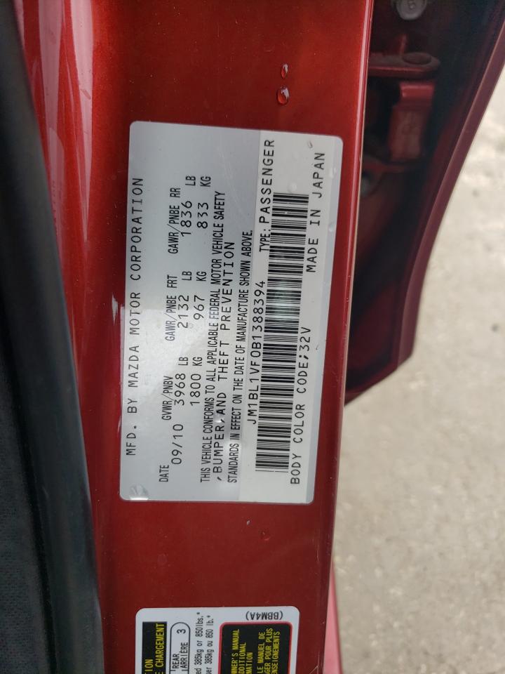 2011 Mazda 3 I VIN: JM1BL1VF0B1388394 Lot: 59730884