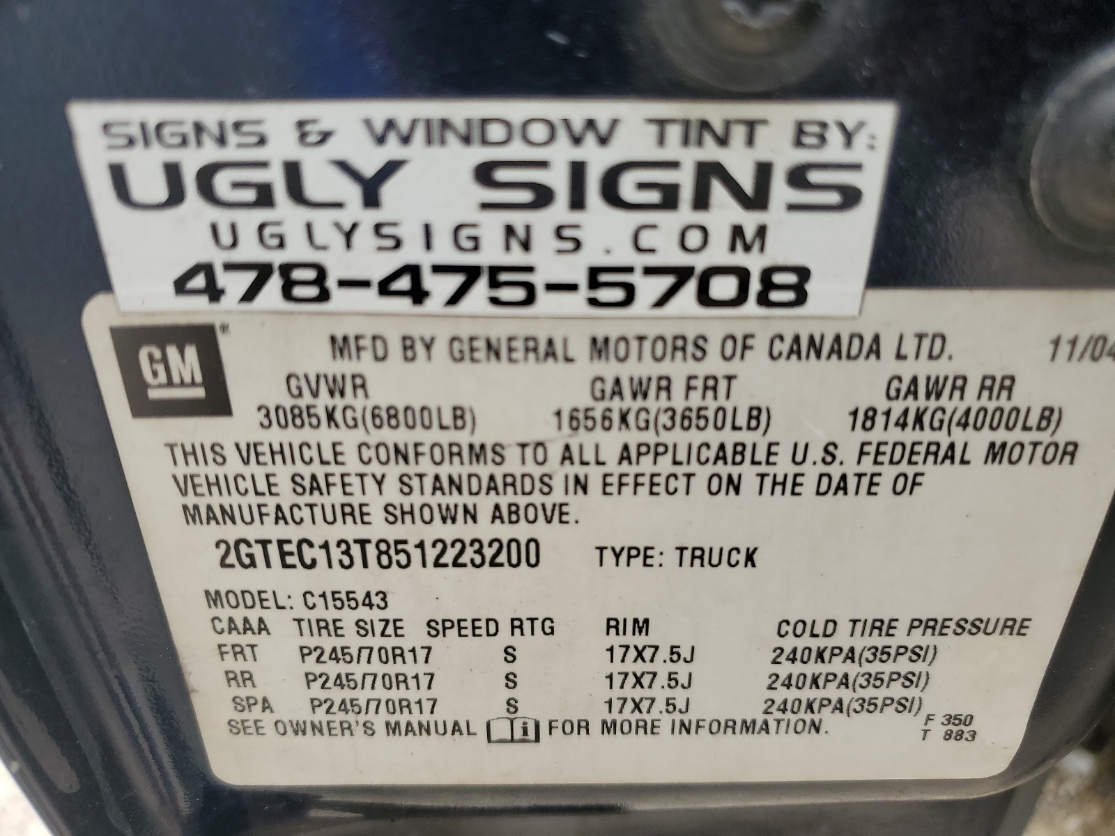 2GTEC13T851223200 2005 GMC New Sierra C1500