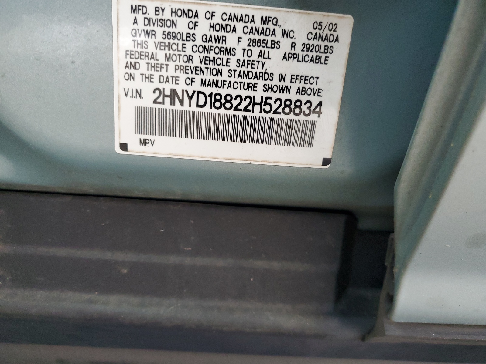 2HNYD18822H528834 2002 Acura Mdx Touring