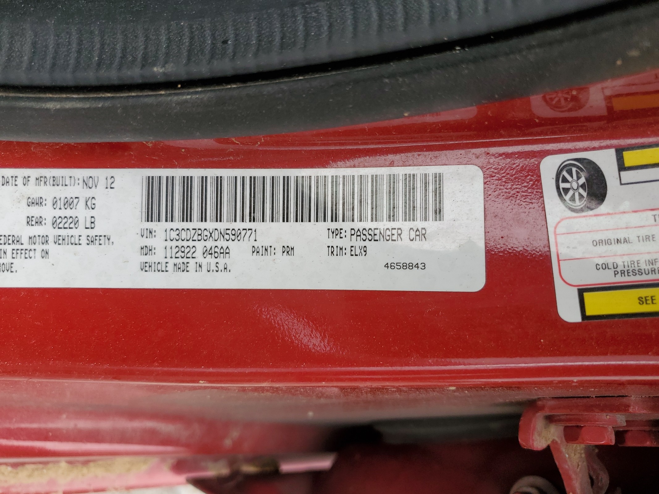 1C3CDZBGXDN590771 2013 Dodge Avenger R/T