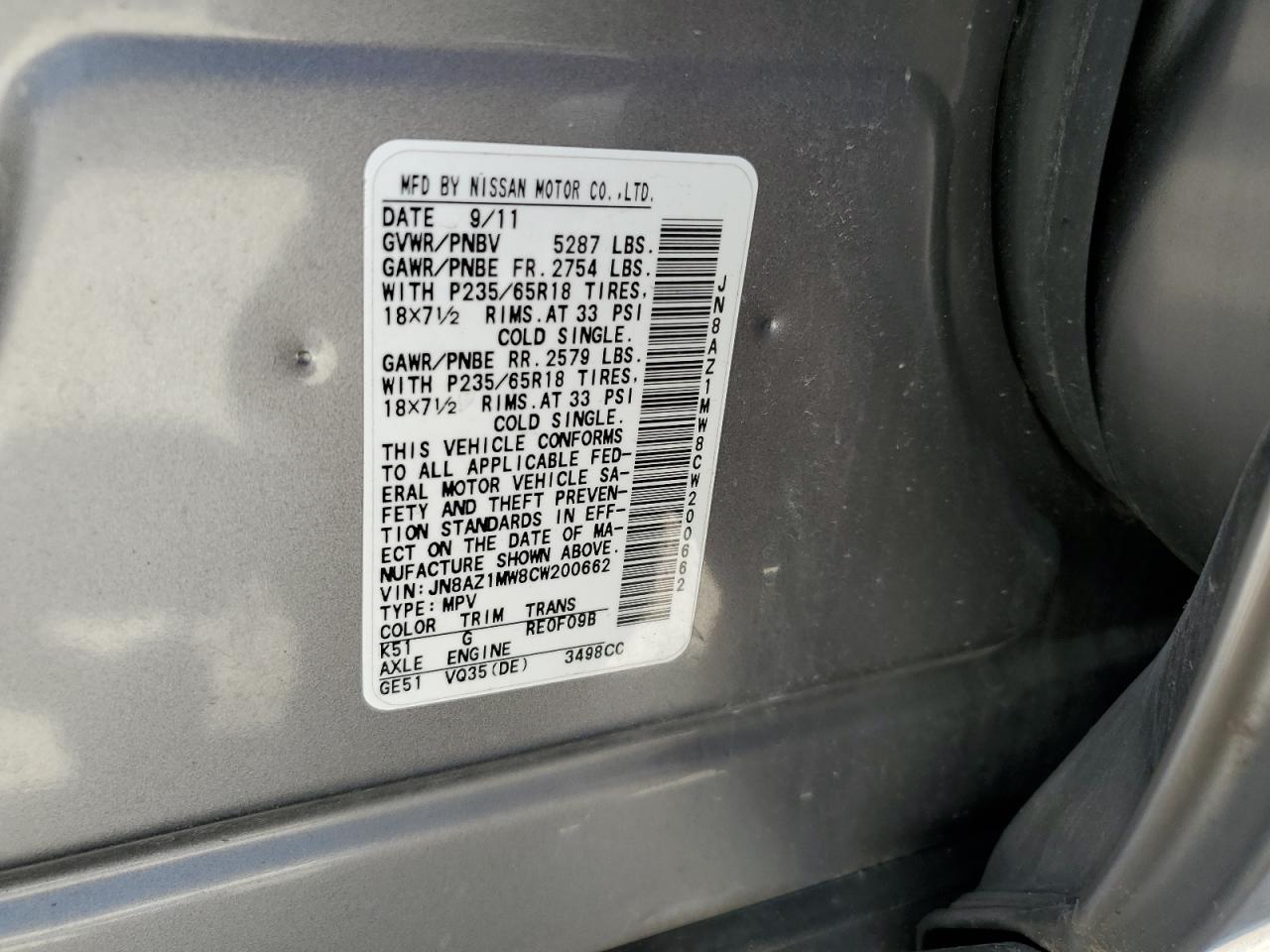 2012 Nissan Murano - Image 13