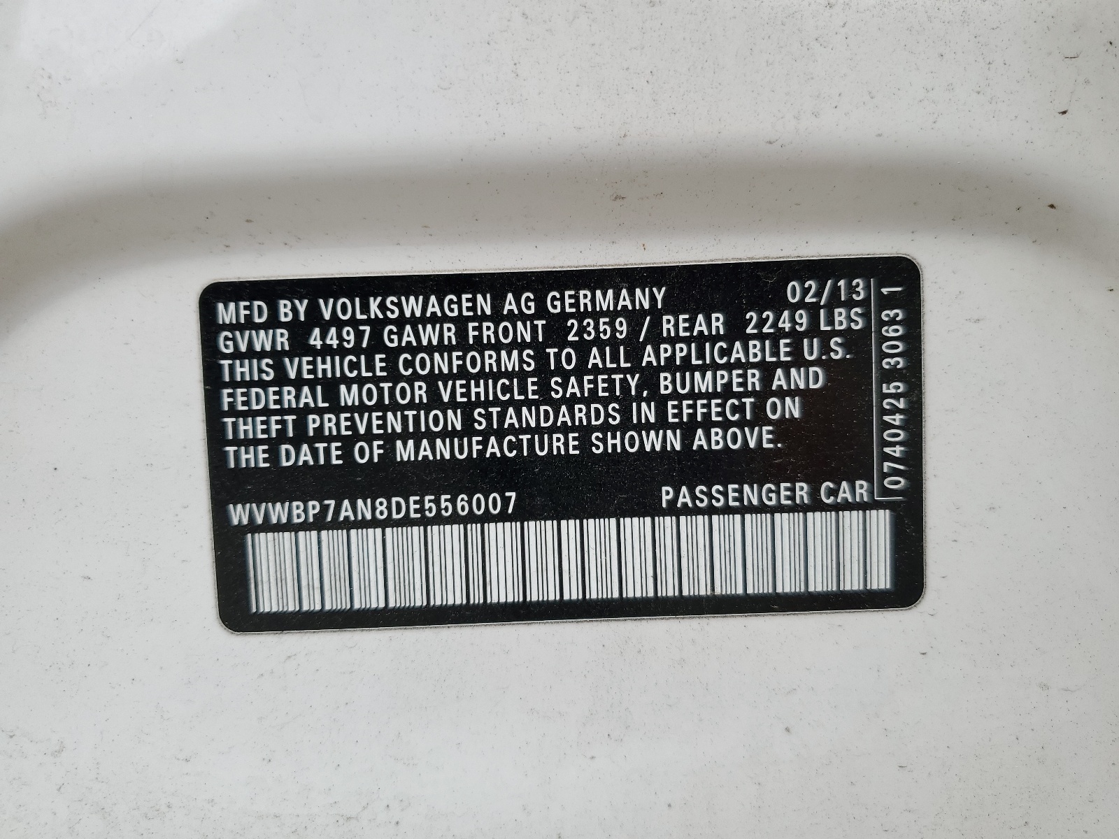 WVWBP7AN8DE556007 2013 Volkswagen Cc Sport