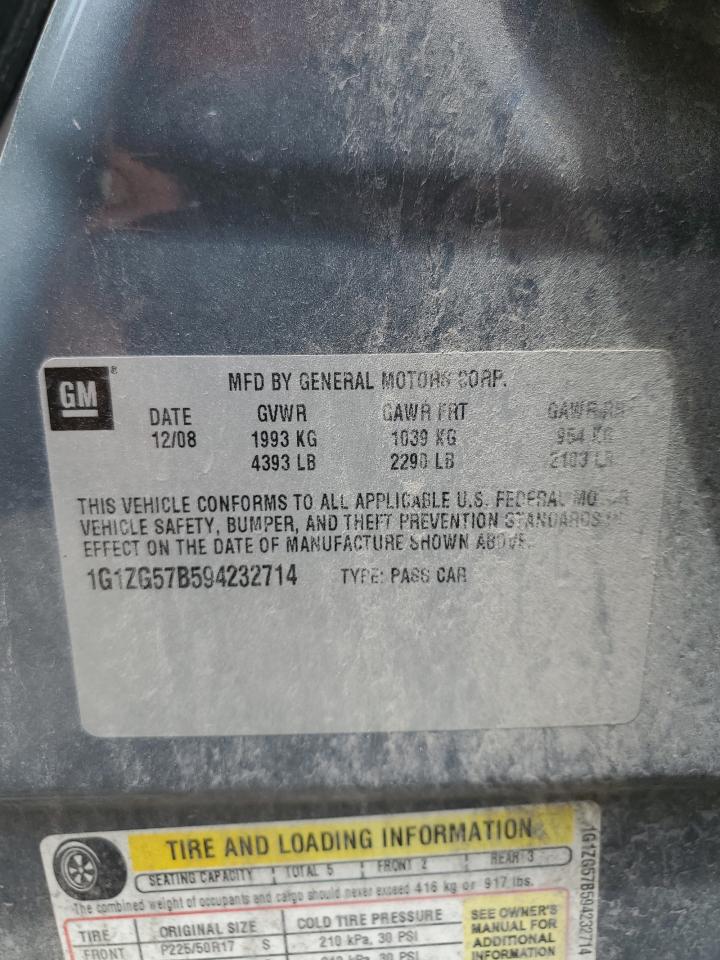 2009 Chevrolet Malibu Ls VIN: 1G1ZG57B594232714 Lot: 60122144