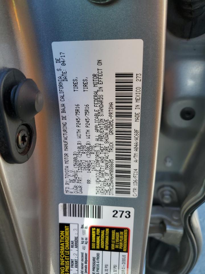 2017 Toyota Tacoma Double Cab VIN: 3TMCZ5AN6HM088605 Lot: 71598465