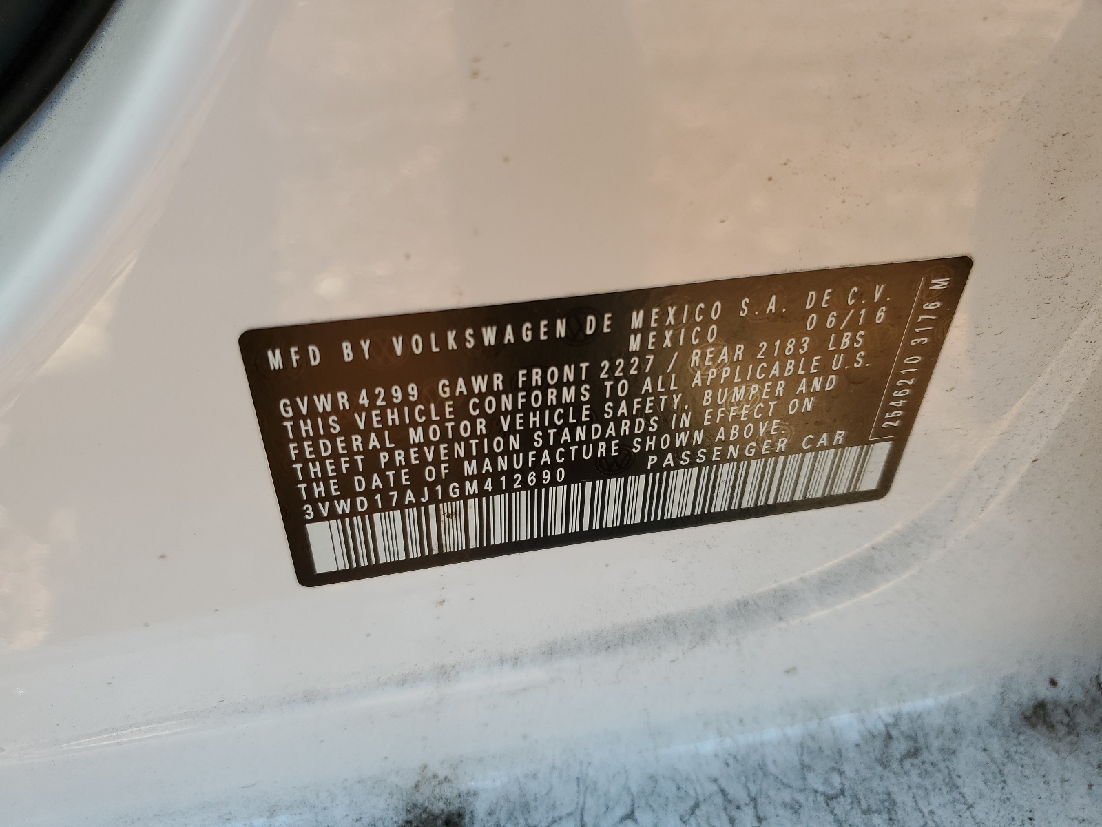 3VWD17AJ1GM412690 2016 Volkswagen Jetta Sport