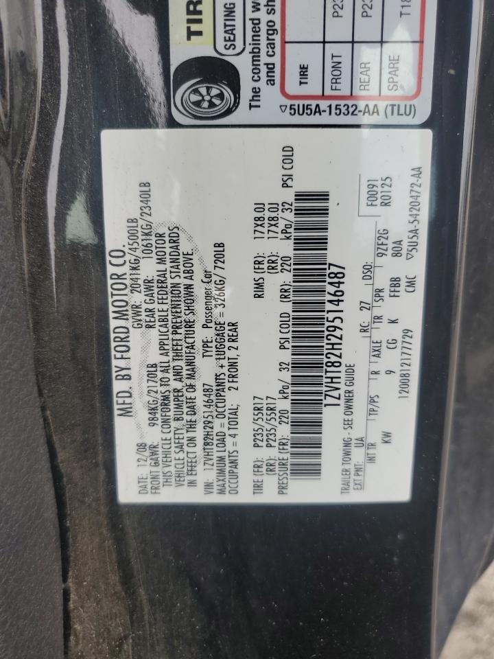 2009 Ford Mustang Gt VIN: 1ZVHT82H295146487 Lot: 60851624