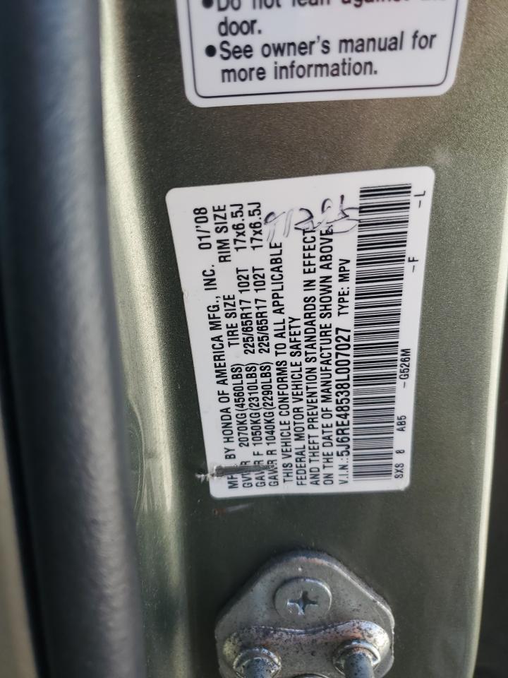 2008 Honda Cr-V Ex VIN: 5J6RE48538L007027 Lot: 57849334
