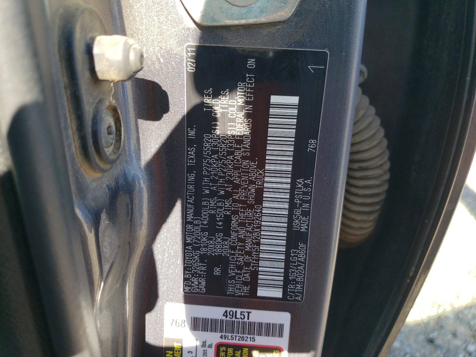 5TFHY5F12BX192640 2011 Toyota Tundra Crewmax Limited