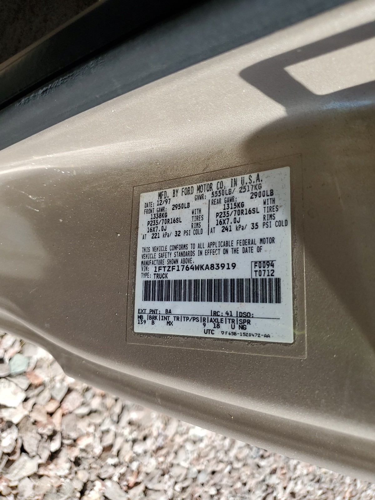 1FTZF1764WKA83919 1998 Ford F150