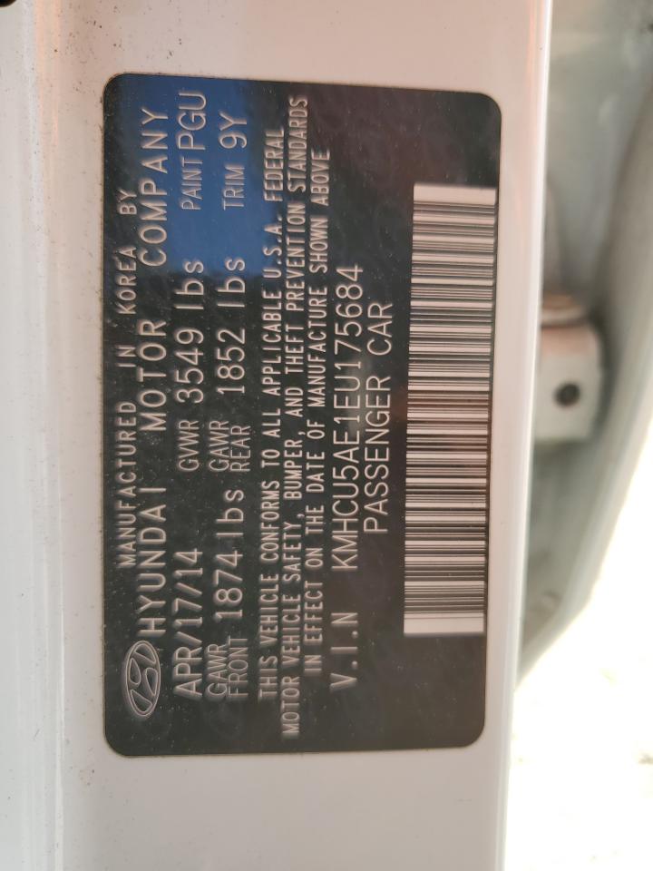 2014 Hyundai Accent Gls VIN: KMHCU5AE1EU175684 Lot: 58119924
