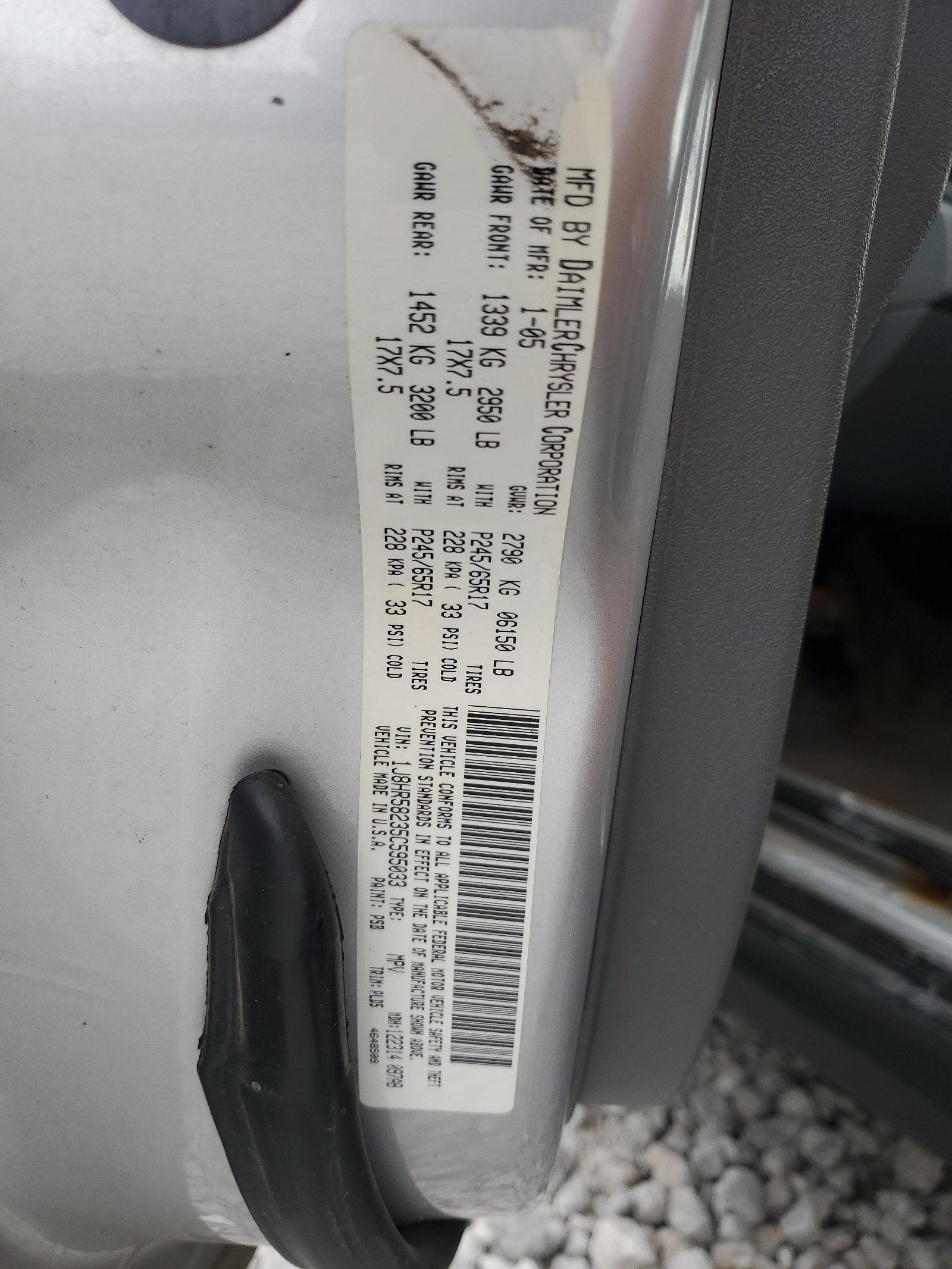 1J8HR58235C595033 2005 Jeep Grand Cherokee Limited