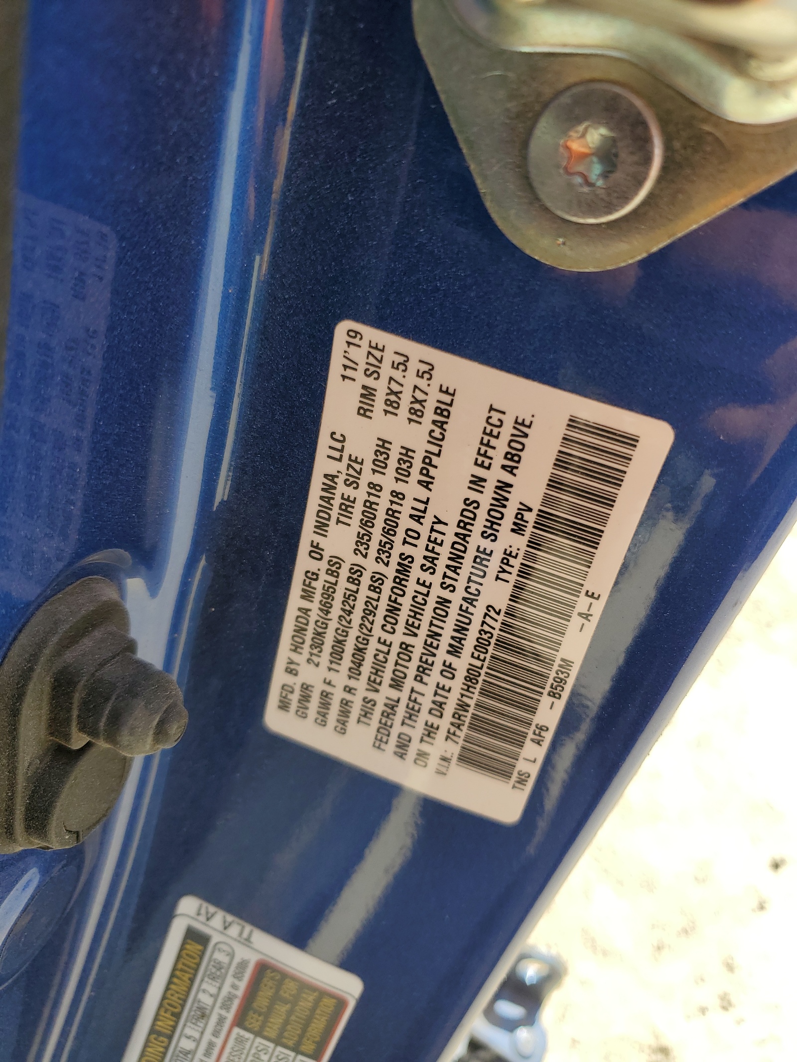 7FARW1H80LE003772 2020 Honda Cr-V Exl