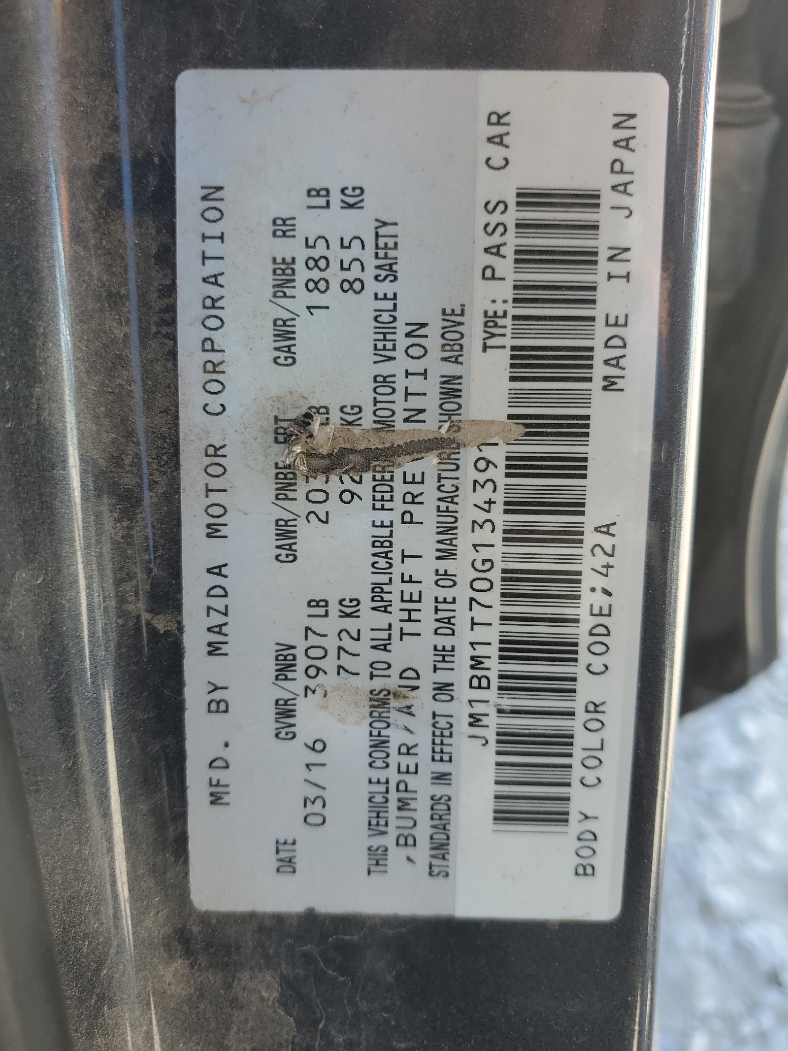 JM1BM1T70G1343911 2016 Mazda 3 Sport