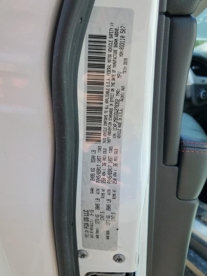 2016 Jeep Cherokee Trailhawk VIN: 1C4PJMBS3GW278352 Lot: 59918174