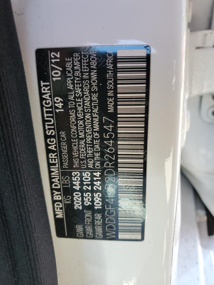 2013 Mercedes-Benz C 250 VIN: WDDGF4HB2DR264547 Lot: 60424244