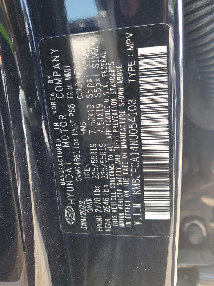 2022 Hyundai Tucson Sel Convenience VIN: KM8JFCA14NU054103 Lot: 57764454