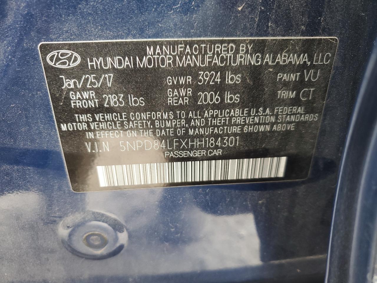 2017 Hyundai Elantra Se VIN: 5NPD84LFXHH184301 Lot: 59746284