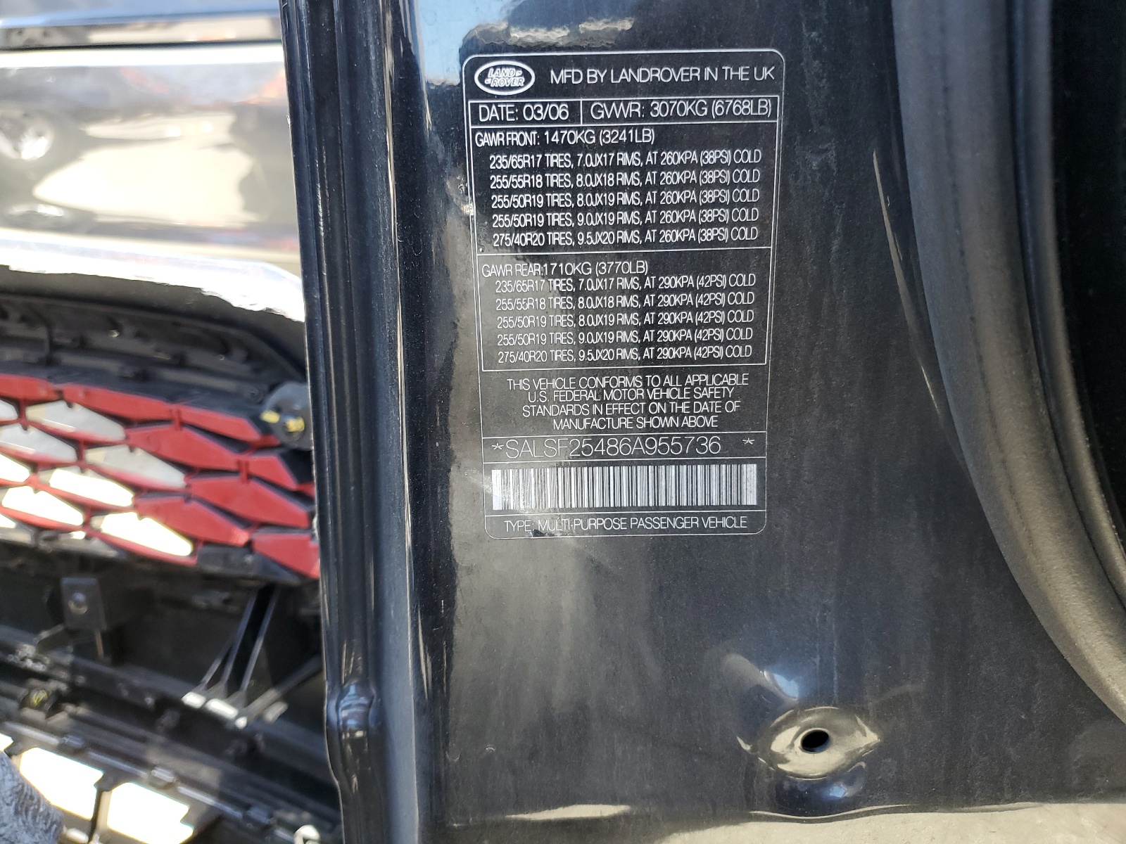 SALSF25486A955736 2006 Land Rover Range Rover Sport Hse