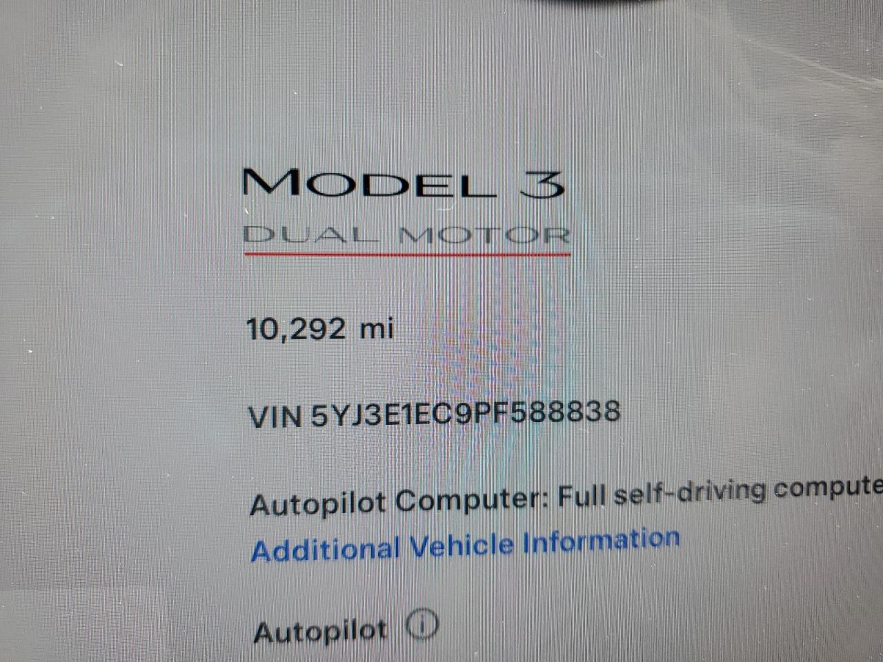 2023 Tesla Model 3 VIN: 5YJ3E1EC9PF588838 Lot: 58756824