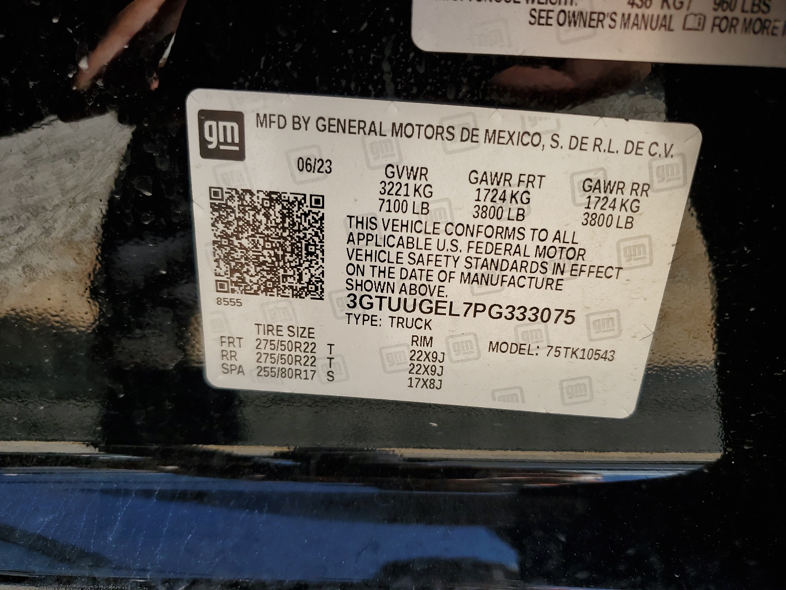 3GTUUGEL7PG333075 2023 GMC Sierra K1500 Denali
