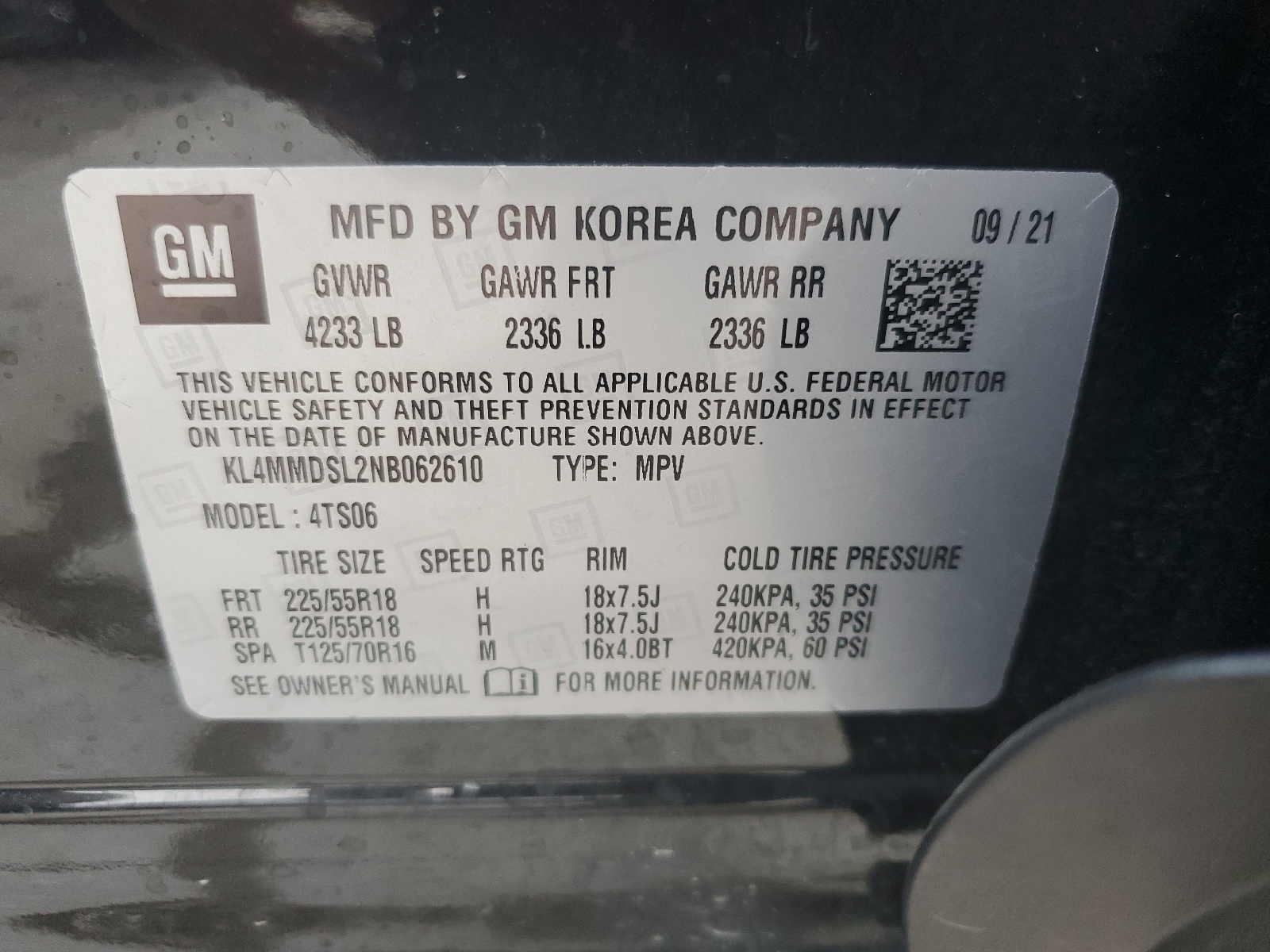 KL4MMDSL2NB062610 2022 Buick Encore Gx Select