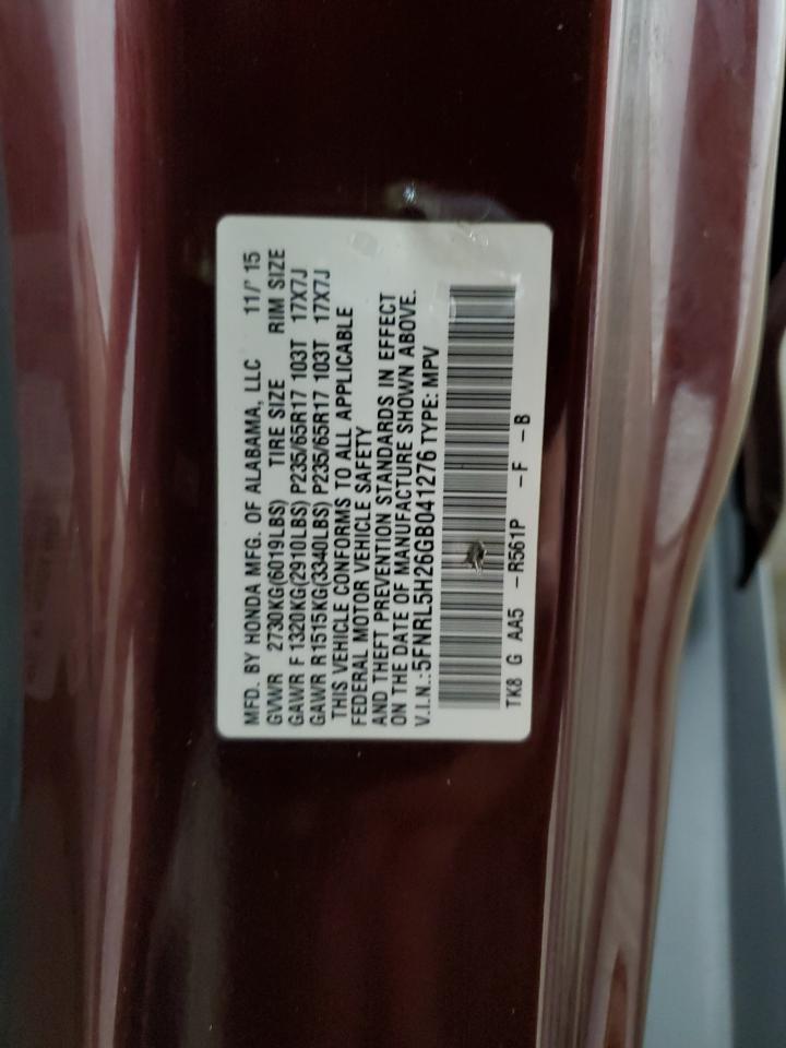 5FNRL5H26GB041276 HONDA All Models 2016