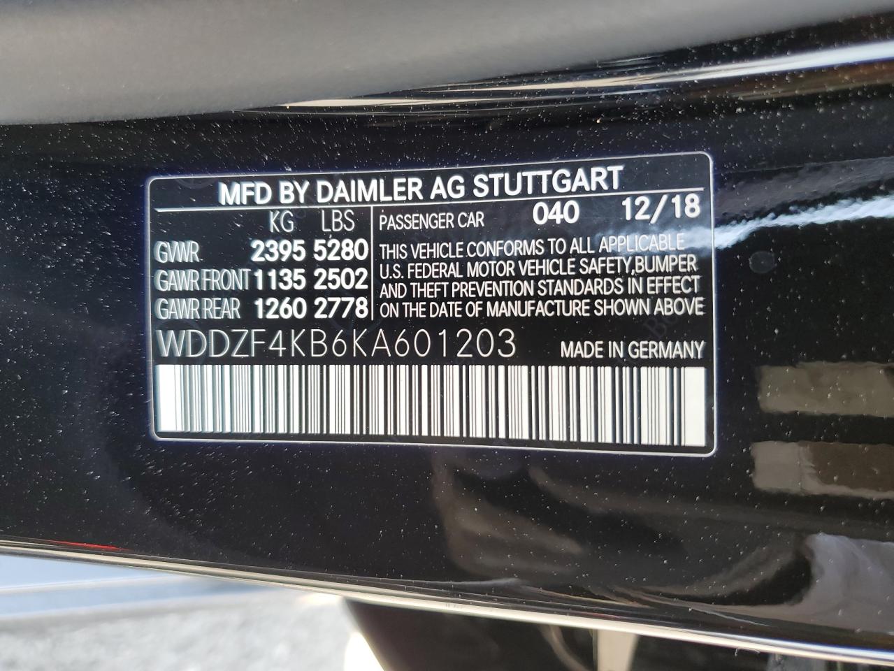 WDDZF4KB6KA601203 2019 Mercedes-Benz E 300 4Matic