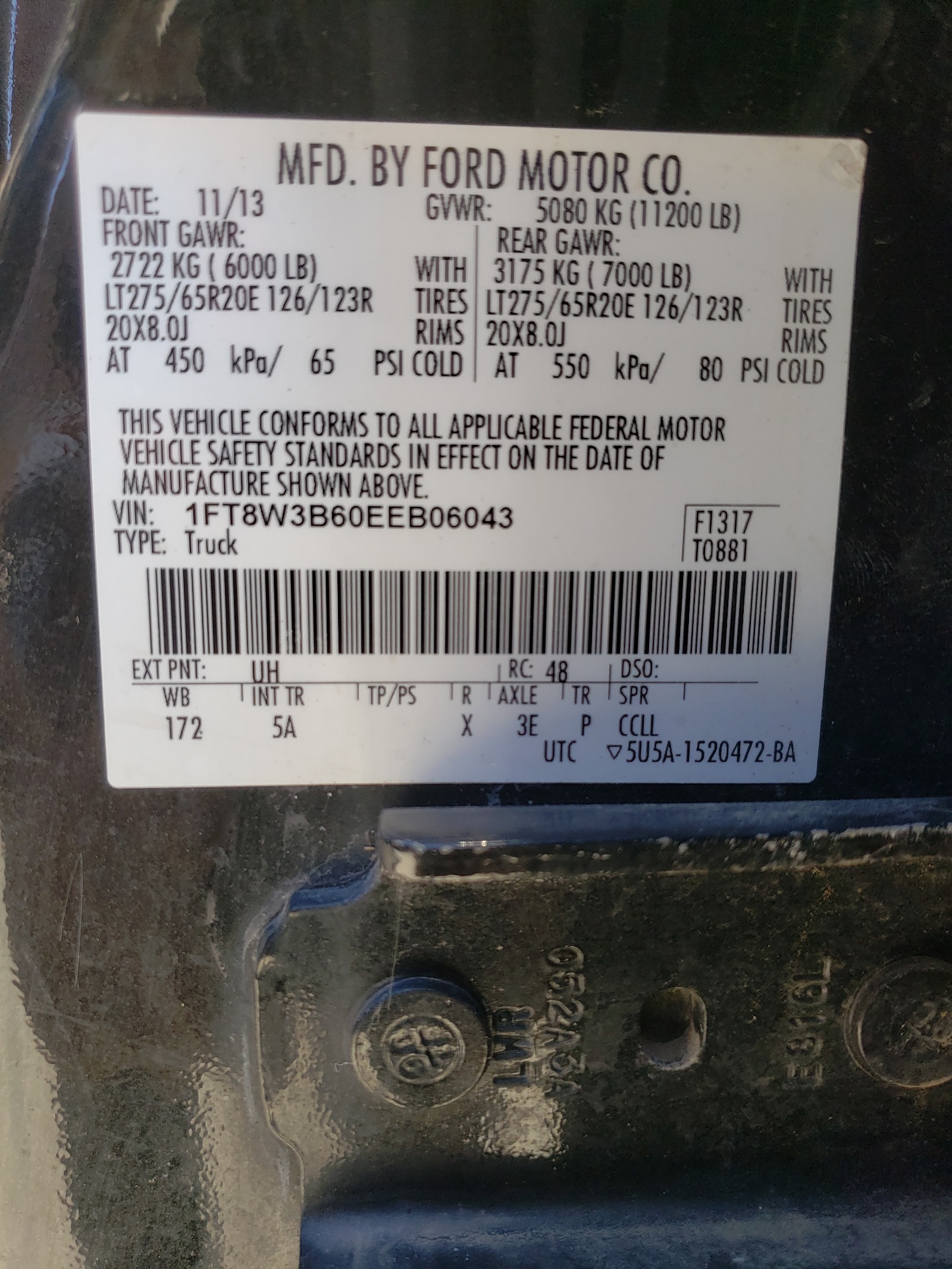 1FT8W3B60EEB06043 2014 Ford F350 Super Duty