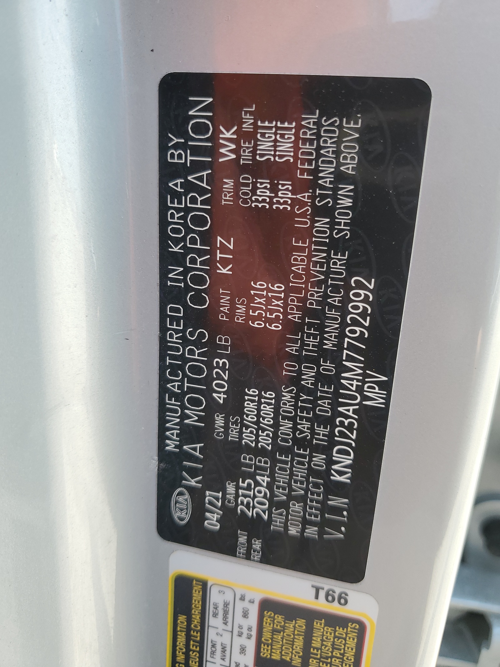 KNDJ23AU4M7792992 2021 Kia Soul Lx