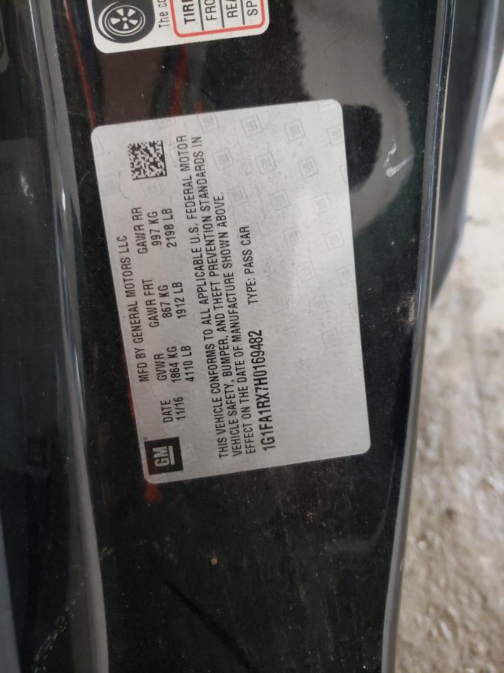 2017 Chevrolet Camaro Ls VIN: 1G1FA1RX7H0169482 Lot: 59634794