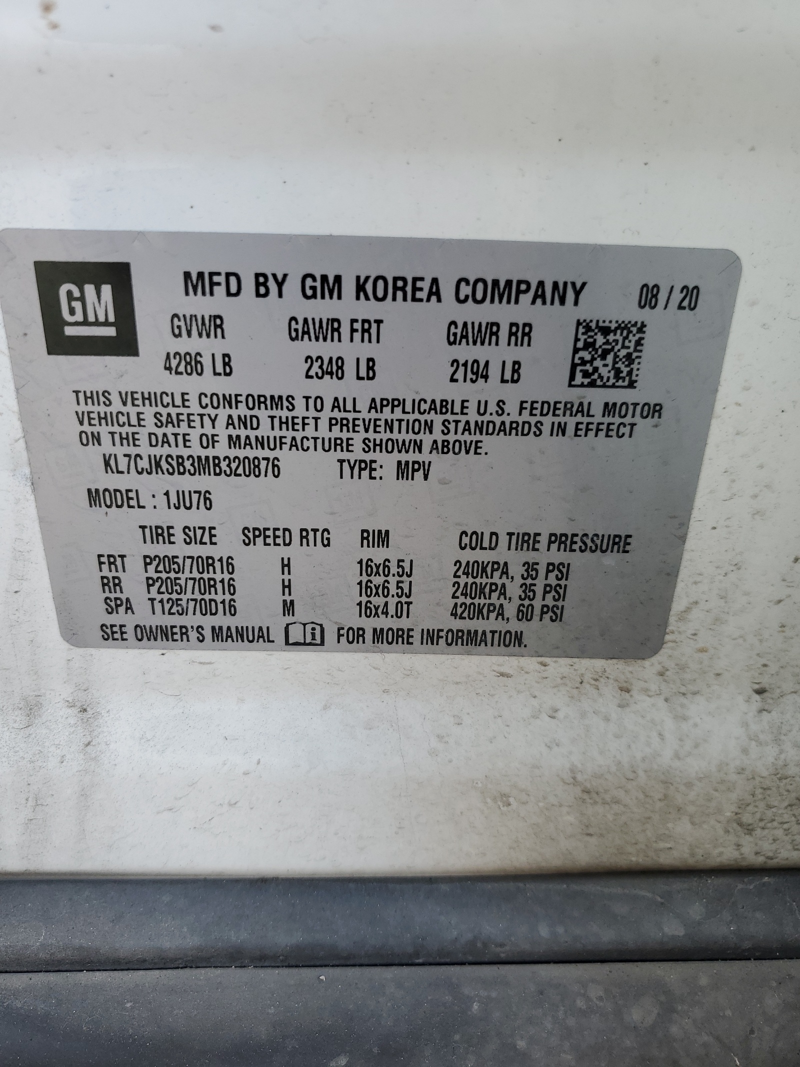 KL7CJKSB3MB320876 2021 Chevrolet Trax Ls