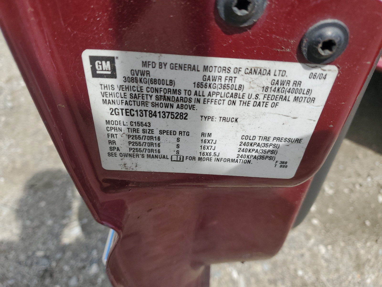 2GTEC13T841375282 2004 GMC New Sierra C1500