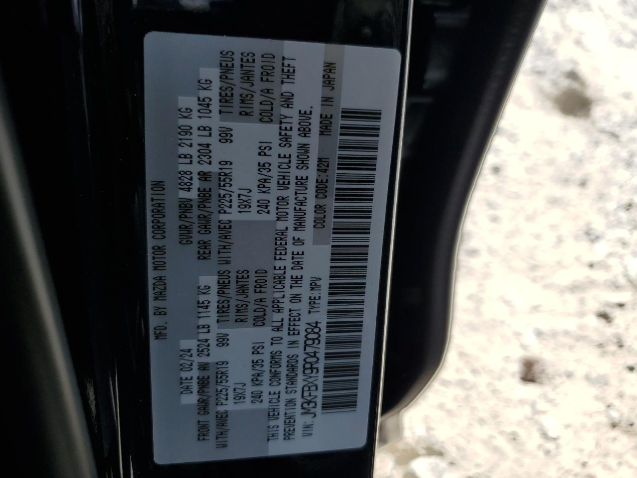 2024 Mazda Cx-5 Signature VIN: JM3KFBXY9R0479084 Lot: 58861734